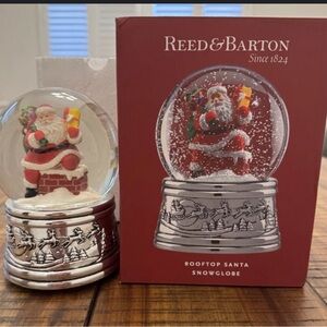 Reed & Barton Santa Snowglobe with Red and Silver Accents